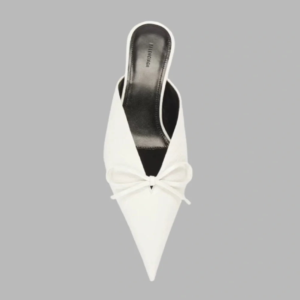 NWT BALENCIAGA Leather Elegant White Mules Size 38 - Picture 3 of 16